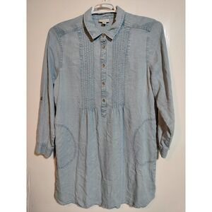 J. Jill light blue denim shirt dress size Large Petite